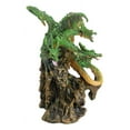 thumbnail image 3 of Fantasy Three Headed Green Dragon Hydra Perching On Ancient Tree Figurine 5"H, 3 of 9