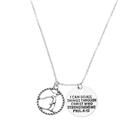 Gymnastics I Can Do All Things Through Christ Who Strengthens Necklace, Gymnastics Jewelry - Gymnast Necklace for Gymnast