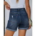 thumbnail image 3 of Shorts vaqueros azules de tiro alto para mujer, 14 cm, 3 of 7