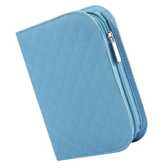 Ysmooiuy Knitting Needle Case Empty Crochet Hook Case Portable Crochet Hook Organiser Bag with Net Pocket Multiple Elastic Slot