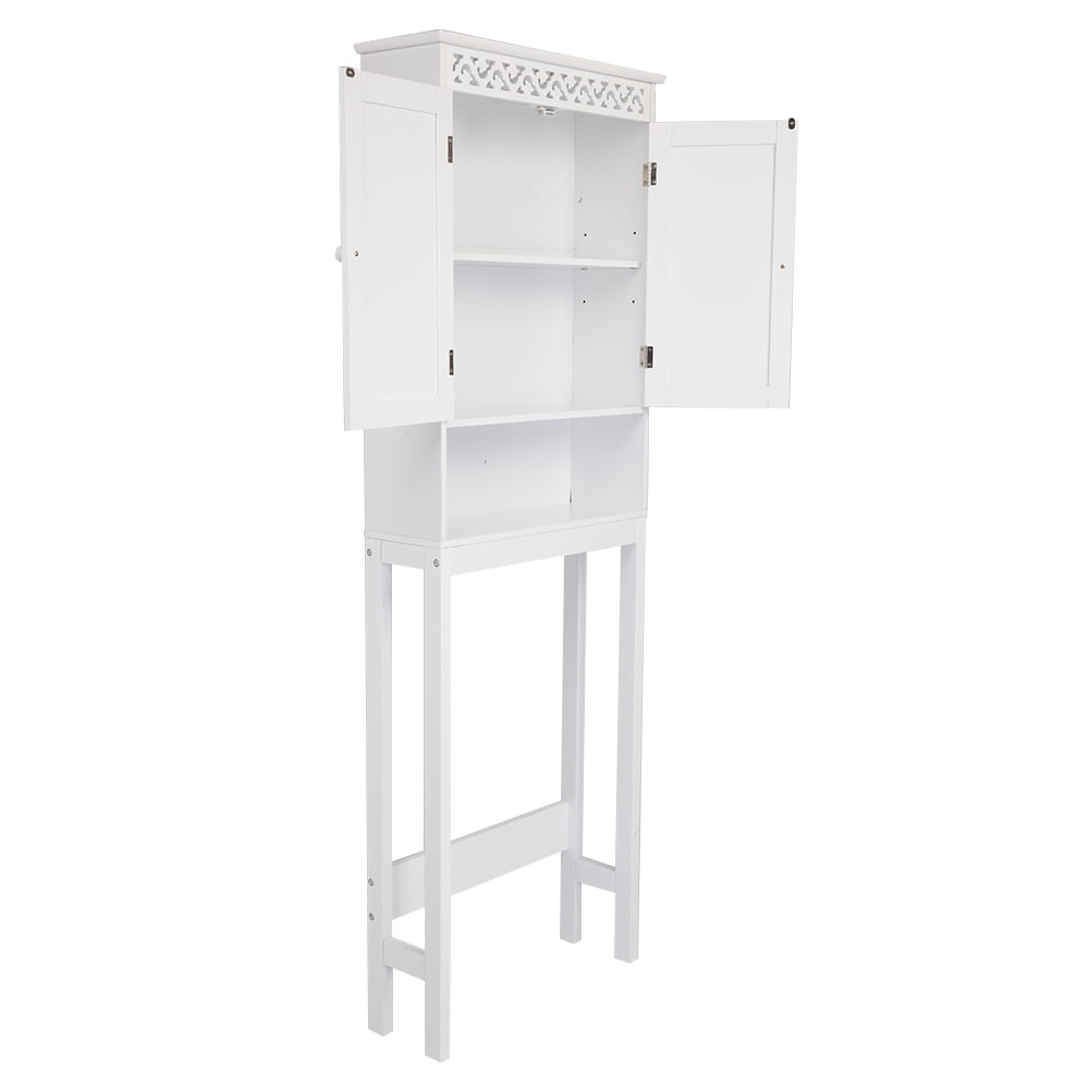 White Washing Machine Cabinet Organizer Over Toilet Storage Unit with Adjustable Shelf CASART 3-Tier Bathroom Cabinet 