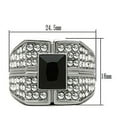 thumbnail image 2 of Men's Stainless Steel Square Rectangle Black Onyx & Pave CZ Ring, 2 of 7
