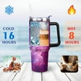 thumbnail image 4 of Purple Geometric Star 40oz Stainless Steel Vacuum Insulated Tumbler with Lid and Straw for Water Iced Tea Coffee Smoothie and More, 4 of 7