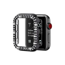 Entronix Smartwatch Protective Case Compatible with Apple Watch Series Ultra 3/2/1, 49mm — Snap On Rhinestone Crystals Guard Bumper Full Coverage with Built-In Screen Protector, Black