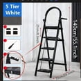 thumbnail image 2 of 3/4/5-Tier Folding Step Stool (Black/Red/Pink) - Wide Non-Slip Pedals Sturdy Steel Lightweight Portable Step Ladder For Kitchen Home Durable Space-Saving Foot Stool Ideal For Reaching High Cabinets, 2 of 8