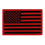 American Flag Iron-on Embroidered Patch Red Black