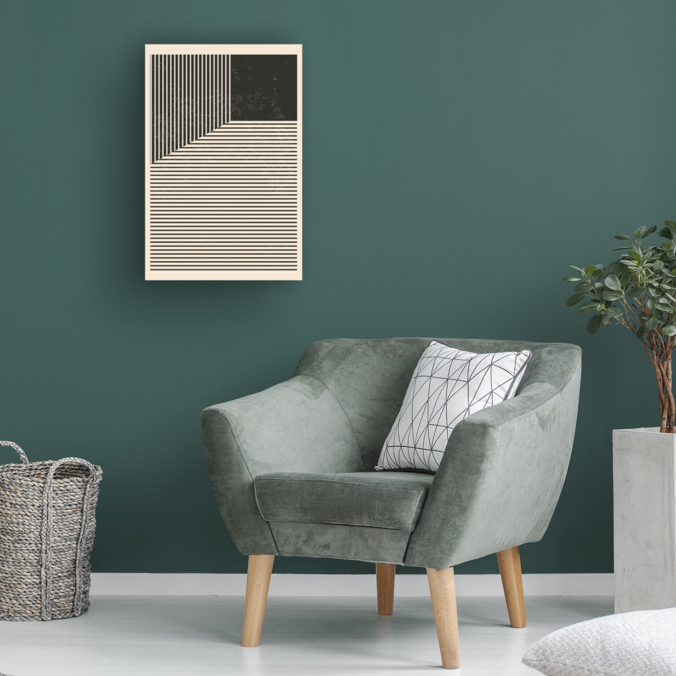 Trademark Fine Art jay stanley  Black and White Lines Series 1 Canvas Wall Art