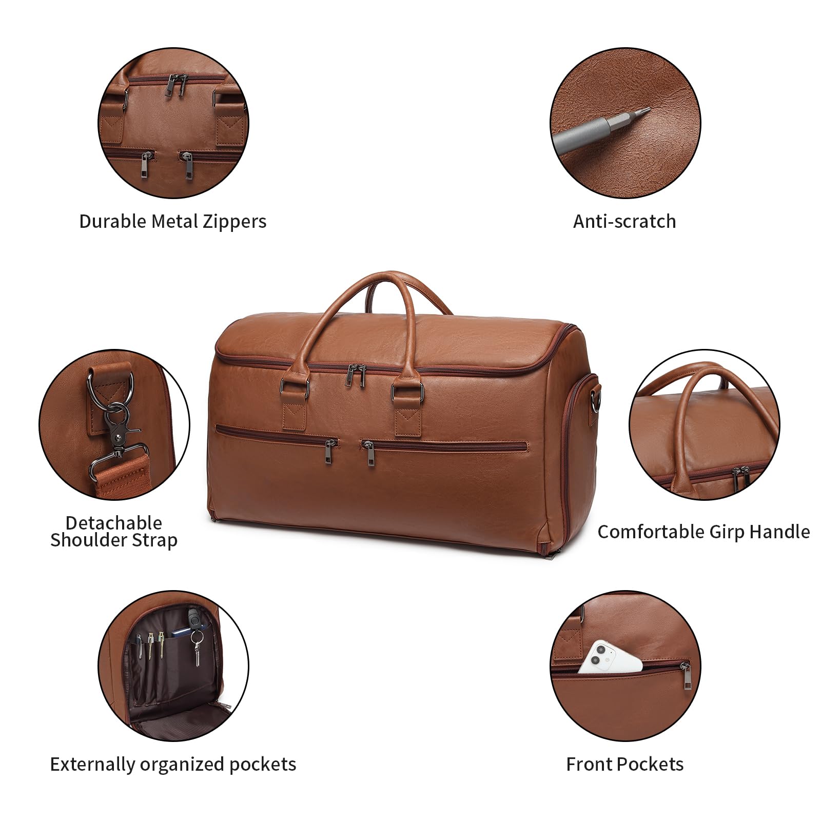 Carry On Garment Bag for Travel, Convertible Travel Garment Bag for Men Women, 2 in 1 Hanging Suitcase Suit Business Travel Bag