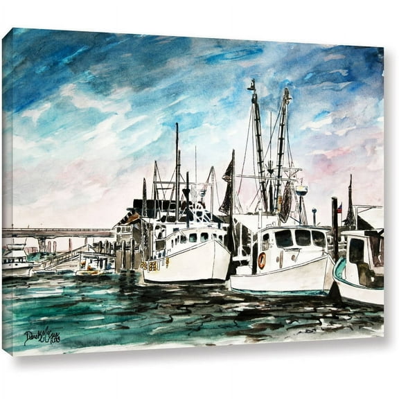 ArtWall Derek Mccrea "Boats Painting" Gallery-wrapped Canvas