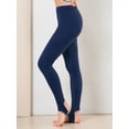 thumbnail image 4 of AllegK Leggings De Mujer Pantalones De Estribo De CintuElástiDe Color Sólido Azul oscuro M, 4 of 6
