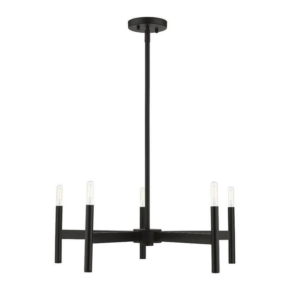 Modern Farmhouse Five Light Chandelier-Black Finish Bailey Street Home 218-Bel-4569919