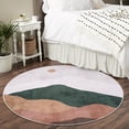 thumbnail image 2 of RUG ROBOT 4ft Round Rugs, Modern Area Rug for Living Room, Non-Slip Washable Rug with Nature Inspired Design for Bedroom, Dining Room, Stylish Indoor Circular Abstract Rug Home Decor, Gray, 2 of 5