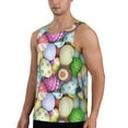 thumbnail image 2 of Fotbe Colorful Easter Eggs Pattern Men's Quick Dry Workout Tank Top Gym Muscle Tee Fitness Bodybuilding Sleeveless T Shirt Breathable Workout Shirt-Large, 2 of 9