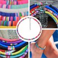 thumbnail image 2 of Bohemian Style Anklet in Bright Multi Colors Polymer Clay Adjustable Foot Chain for Beach 8.5 inches, 2 of 8