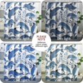 thumbnail image 5 of Kids Cartoon Dolphin Shower Curtain Set 72" x 72" with Hooks, Funny Children Sealife Boys Girls Bathroom Decor, Fun Ocean Kid Bath Accessories Polyester Fabric, 5 of 6
