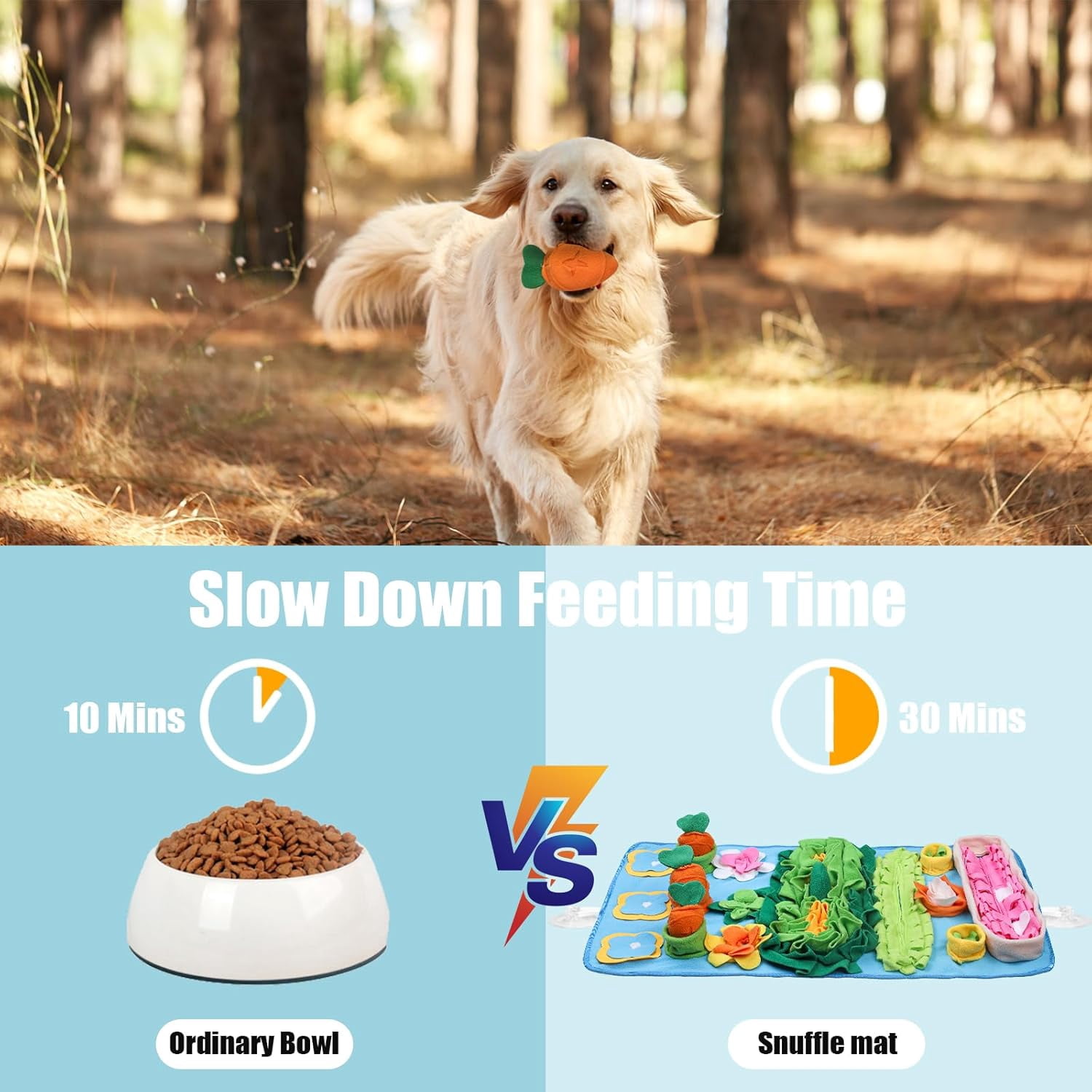 Snuffle Mat for Dogs Large Breed - 32'' X 20'' Washable Durable Sniff Mat for Slow Feeding Training, Enrichment Puzzle Toy for Mental Stimulation & Stress Relief Blue-Pink