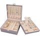 thumbnail image 1 of Joyero Grande Doble Capa, Organizadores para Joyas como Anillos Aretes Collares Pendientes Pulseras y Otros Accesorios Estuche Joyería Cuero PU para Mujer Niña Dama Novia Amiga -Plata Perlada, 1 of 7