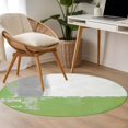 thumbnail image 4 of Round Rugs 4Ft, Sage Green Grey Round Area Rug Washable Indoor Throw Carpet, Oil Painted Abstract Geometric Modern Soft Non Slip Circle Rug for Kitchen Nursery Room Home Decor Aesthetic, 4 of 8