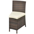 thumbnail image 5 of vidaXL 7 Piece Outdoor Dining Set with Cushions Poly Rattan Brown, 5 of 5