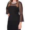thumbnail image 1 of Alex Evenings Robe Droite Courte pour Femmes Grande Taille avec Détail d'Illusion Orné 20 Plus Noir, 1 of 5
