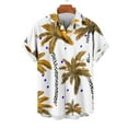 thumbnail image 5 of UVEASISHA Floral Button Down Shirts for Men Palm Tree Print Beach Shirt Big and Tall Casual Short Sleeve Hawaiian Shirts Regular Fit Bowing Shirt Yellow XL, 5 of 6