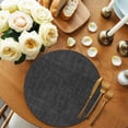 thumbnail image 2 of Black Burlap Texture Round 13 Inch Placemats Set of 8, Farmhouse Vintage Black HeatResistant Non Slip Place Mats for Dining Table, Wipeable Braided Kitchen Table Mats for Housewarming, 2 of 9
