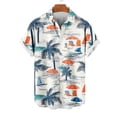 thumbnail image 4 of Yyeselk Men's Hawaiian Shirts Tropical Print Short Sleeve Summer Shirt Buttons Down Casual Relaxed Fit Lapel Collar Comfort Vacation Beach Shirts Blue06 M, 4 of 5