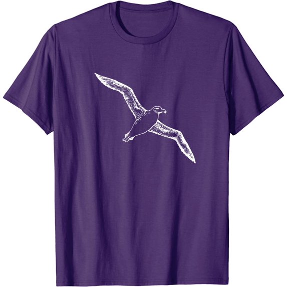 Flying Albatross Bird Drawing Silhouette Cool Style Art T-Shirt