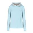 thumbnail image 5 of tklpehg Hoodies for Women Lightweight Casual Going Out Tops Long Sleeve Tops Vintage Sweatshirt Hooded Classic Solid Color Loose Pullover (Light Blue,XXXXXL), 5 of 5
