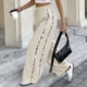 thumbnail image 3 of Womens Wide Leg Pants Print Pants Elastic Waist Drawstring Baggy Pant Soft Streetwear Trousers Sky Blue XXL, 3 of 4
