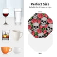 thumbnail image 6 of Yiaed Skull and Roses Print Leather Coasters for Drinks - Cup Coasters Coffee Table Kitchen Table Bar, Home & Office Gifts Handmade Drink Coasters-Octagon, 6 of 6