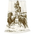 thumbnail image 2 of KLL Cattle Drive By Two Cowboys Pattern Fleece Throw Blanket,Fleece Throw Blankets for Couch & Bed All Season Use-80"x60", 2 of 7
