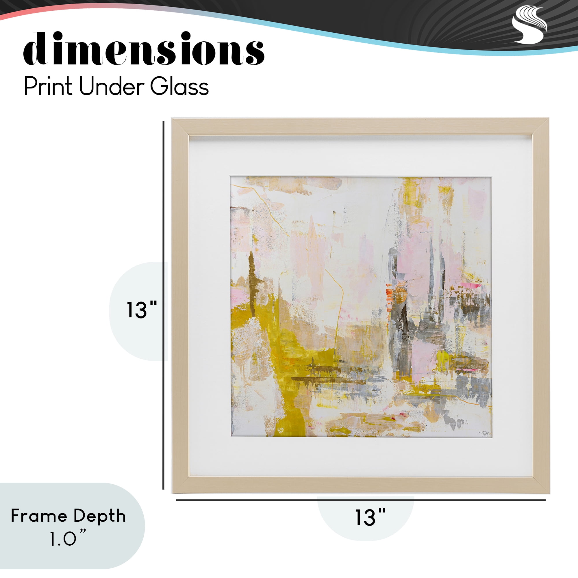 Stupell Industries New Age Yellow Abstract Birch Framed Print Under Glass, design by Design Fabrikken