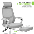 thumbnail image 6 of Magshion Ergonomic Office Executive Chair, Adjustable High Back Seat with Headrest & Footrest for Home Office, Grey, 6 of 11