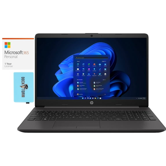 HP 255 G8 Everyday Value Laptop (AMD AMD 3020e 2-Core, 15.6in 60Hz HD (1366x768), AMD Radeon, 16GB RAM, 256GB PCIe SSD, Win 10 Pro) with Microsoft 365 Personal , Dockztorm Hub