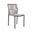thumbnail image 3 of Side Dining Chair, Set of 2, Light Grey Gray, Stainless Metal, Outdoor Patio Balcony Cafe Bistro Garden Hospitality Restaurant, Modern Contemporary HB33603, 3 of 8