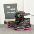 thumbnail image 2 of BURUDANI Toddlers Kids Boys Girls Winter Snow Boots Waterproof Outdoor Shoes KMONTE-1 GREY/FUCHSIA Size 3, 2 of 6