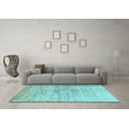 thumbnail image 3 of Ahgly Company Machine Washable Indoor Square Oriental Light Blue Modern Area Rugs, 6' Square, 3 of 4