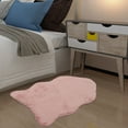 thumbnail image 7 of ZACOO 2'x3' Faux Sheepskin Shape Mat Fur Area Rug Soft Faux Rabbit Fur Fuzzy Thick Carpet Mat for Floor Sofa Decor Rug, Pink, 7 of 7