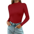 thumbnail image 2 of Ounisa Turtleneck Ribbed Sweaters for Women Cute Knitted Warm Fitted Sweater S-2XL, 2 of 8