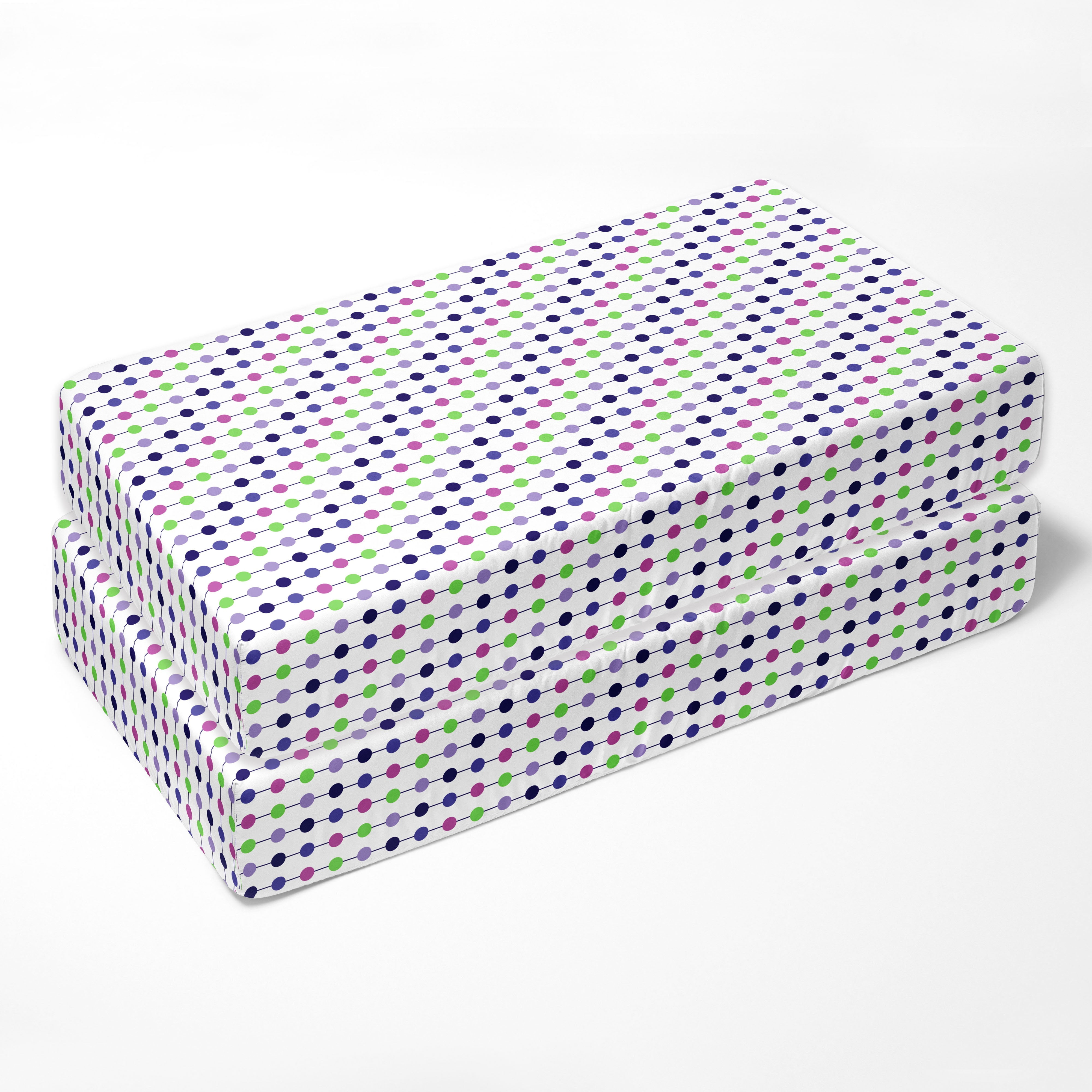Bacati - Crib or Toddler Bed Fitted Sheet 100% Cotton Percale, Botanical, Purple/Lilac/Green/Plum
