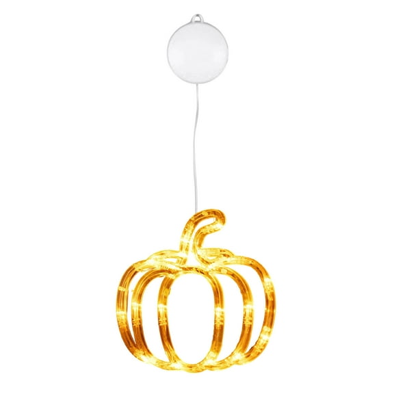 Fall Decor Window Lights with Timer - Thanksgiving LED Lights Featuring Acorn, Maple Leaves & Pumpkin Designs, Battery Operated with Suction Cups for Home Autumn Decorations