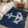 thumbnail image 4 of Navy Blue Anchor Area Rugs 4'x6', Washable Small Throw Rugs for Office Bathroom, Nautical Coastal Summer Vintage Ocean Indoor Outdoor Rug Non-Slip Low Pile Carpet Runner Reversible Floor Mats, 4 of 8