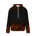 thumbnail image 5 of ZCFZJW Fashion 3D Flame Pattern Print Long Sleeve Hooded Sweatshirts for Men Big and Tall Regular Fit Casual Drawstring Graphic Hoodie Outwear Coat Tops with Pocket Brown XXL, 5 of 5