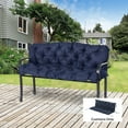 thumbnail image 2 of Outsunny Porch Swing Cushion Garden Bench Cushion with Backrest, Non-Slip 3-Seater Soft Pad, Swing Chair Mat Replacement for Indoor and Outdoor, 59.1" x 38.6", Dark Blue, 2 of 10