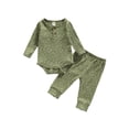 thumbnail image 1 of xiaxaixu Baby Girls Ribbed Clothes Set, Polka Dot Print Romper+Long Pants, 1 of 7