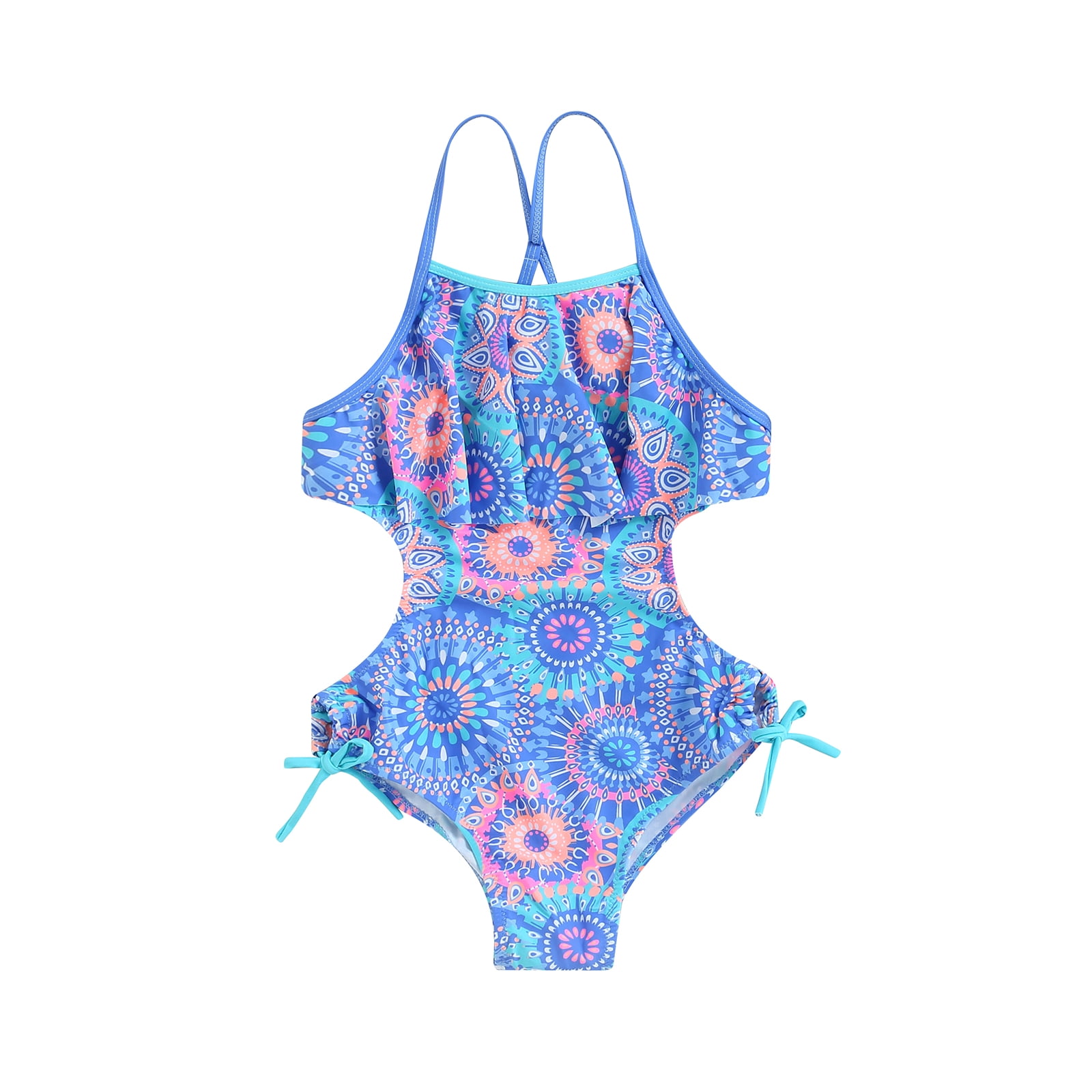 Imcute Kids Girls OnePiece Bikini Boho Print Sleeveless Sling Swimwear