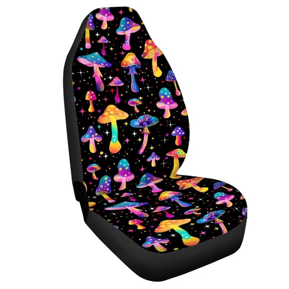 Uourmeti Colorful Mushroom Pattern Automobile Seat Cover 1 Pieces Set Car Seat Cover Perfect Fit Elastic Suitable for Van Truck