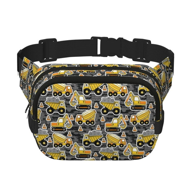 Balery Excavator At Work Mochila Cinturón para Mujeres y Hombres, Bolsa de Cintura Impermeable de Doble Capa con Correa