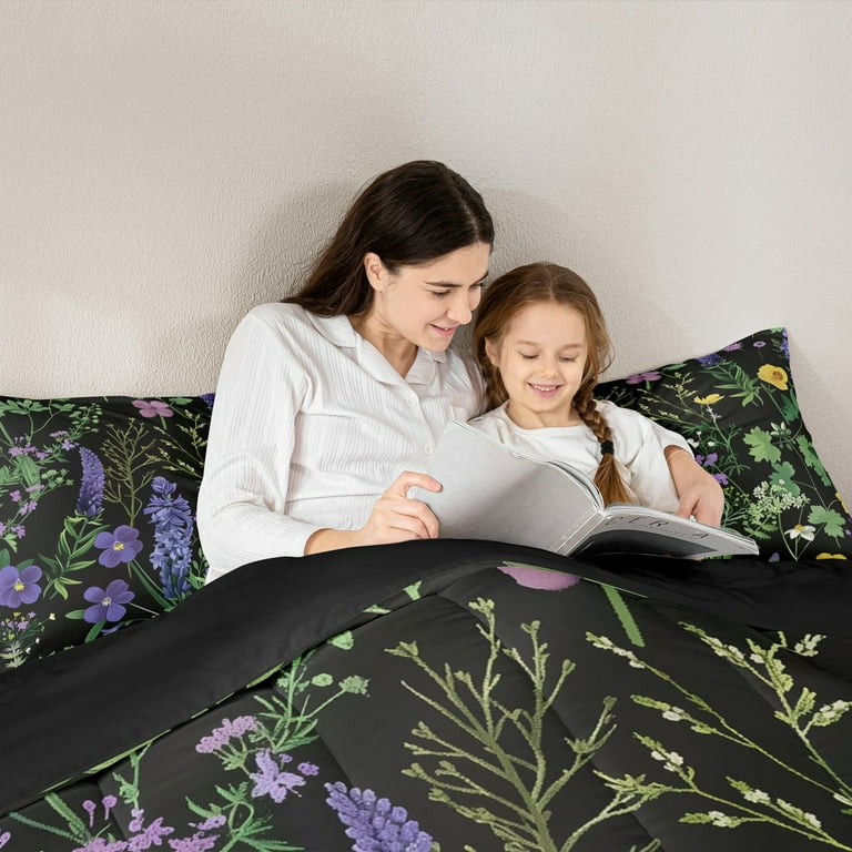 Manfei Purple Lavender Full Size Comforter Sets,Rustic Flower Floral  Bedding Comforter Set,Natural Botanical Theme Bedding Sets For Girls  Boys,Super Cozy Room Decor Reversible,3 Pieces - Walmart.com